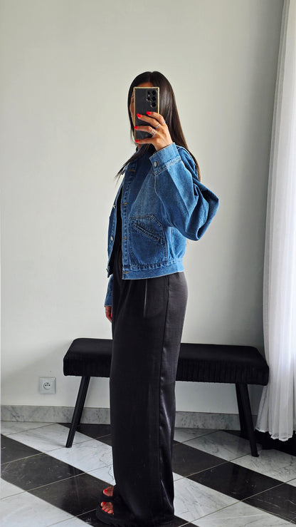 Veste en jean structurée – Détails manches sculptées
