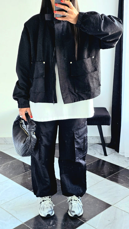 Veste Cargo Noire – Esprit Urbain