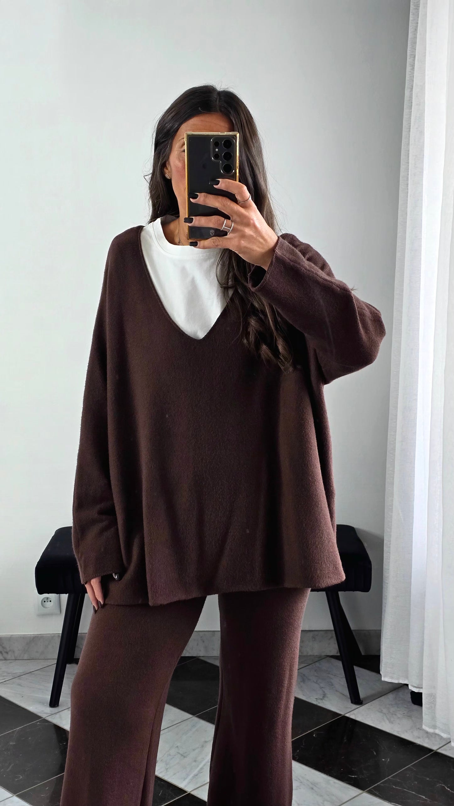 Ensemble Maille – Pull & Pantalon Chocolat