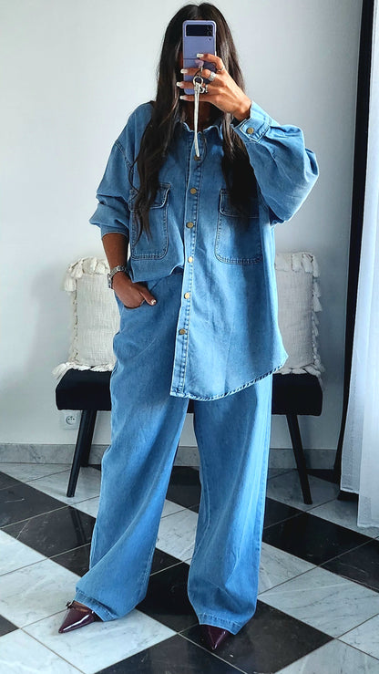 Ensemble en Jean Style Boyish