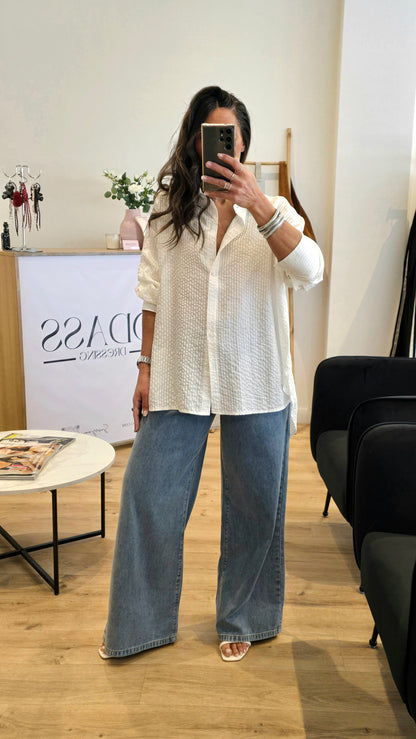 Chemise Blanche Détail Nœud Dos – Style Féminin & Raffiné