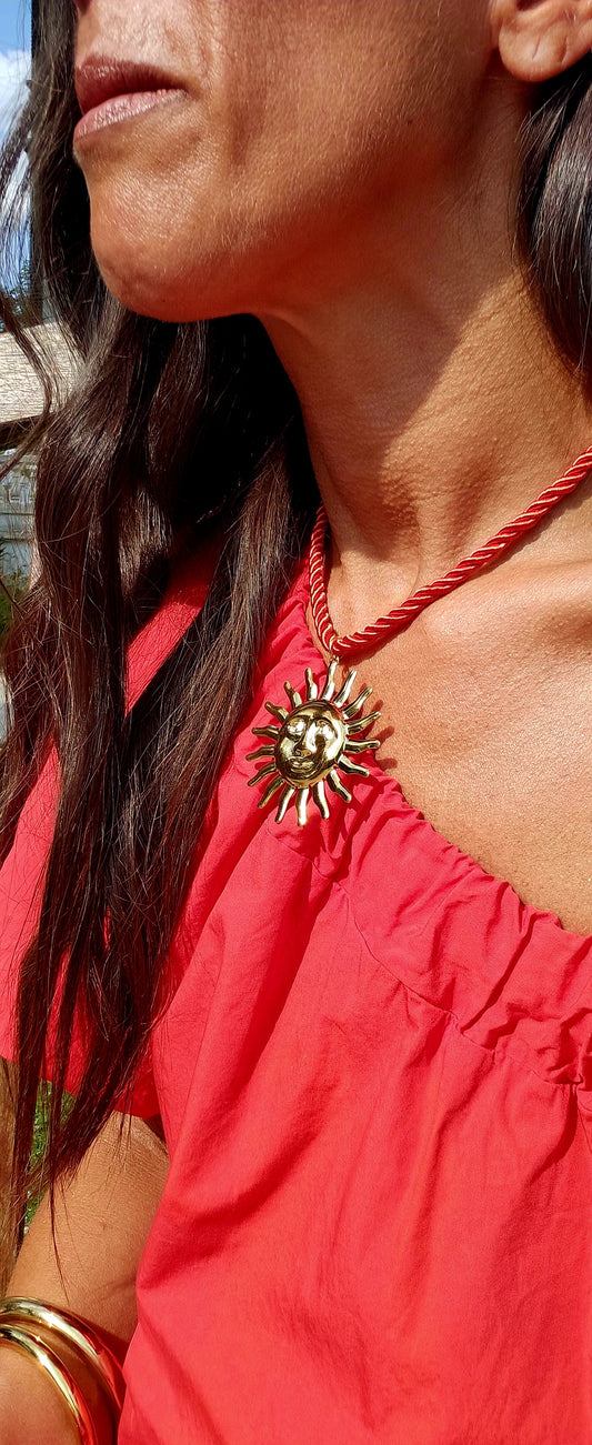 Collier Soleil Cordon Rouge