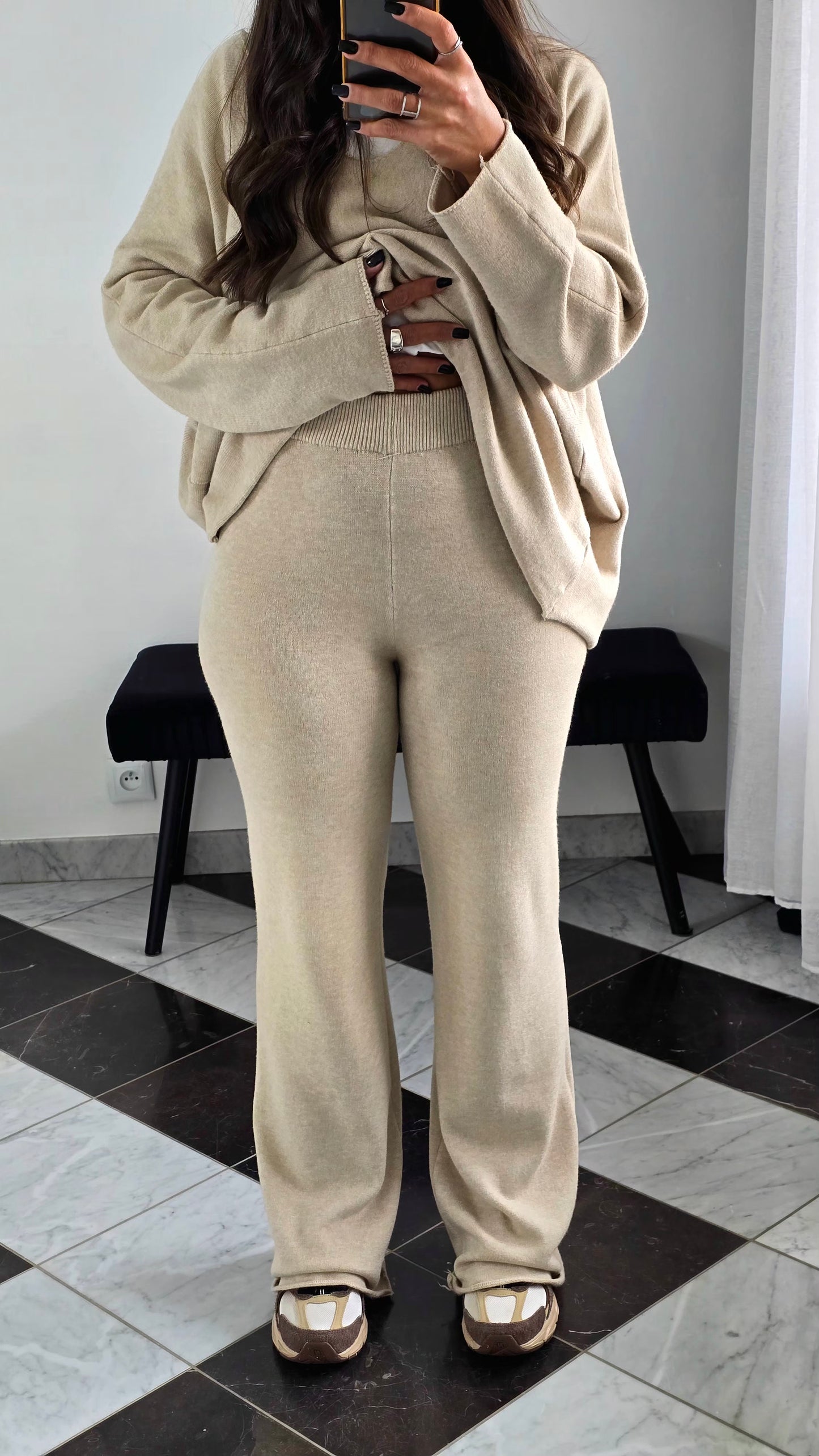 Ensemble Maille – Pull & Pantalon Beige