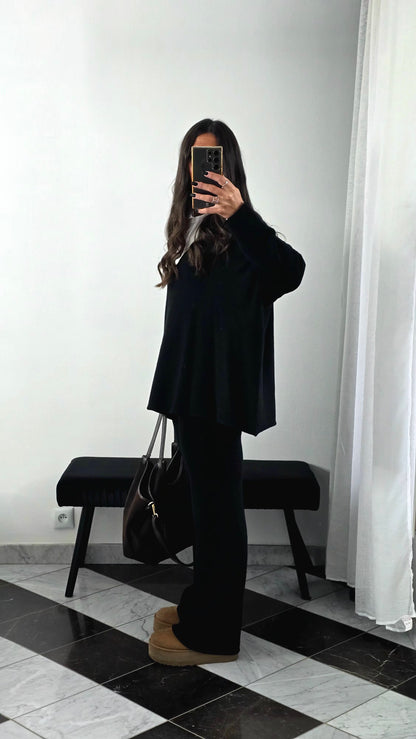 Ensemble Maille – Pull & Pantalon Noir