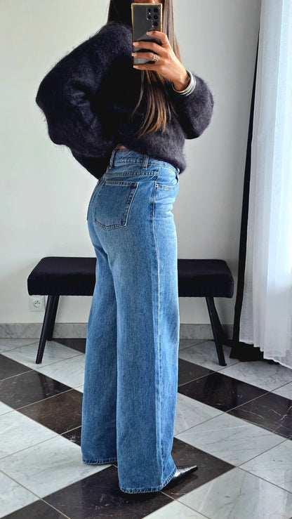 Jean Wide Leg taille Haute – Esprit Tailoring Décontracté