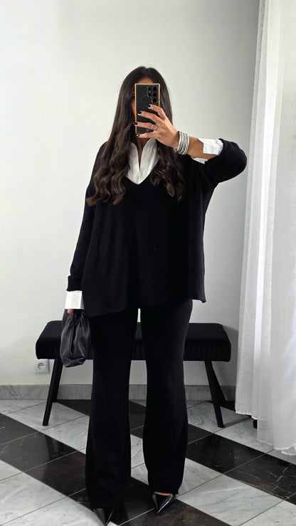 Ensemble Maille – Pull & Pantalon Noir