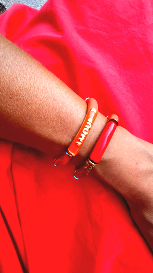 Bracelet Elastique Margherita Rouge/Orange