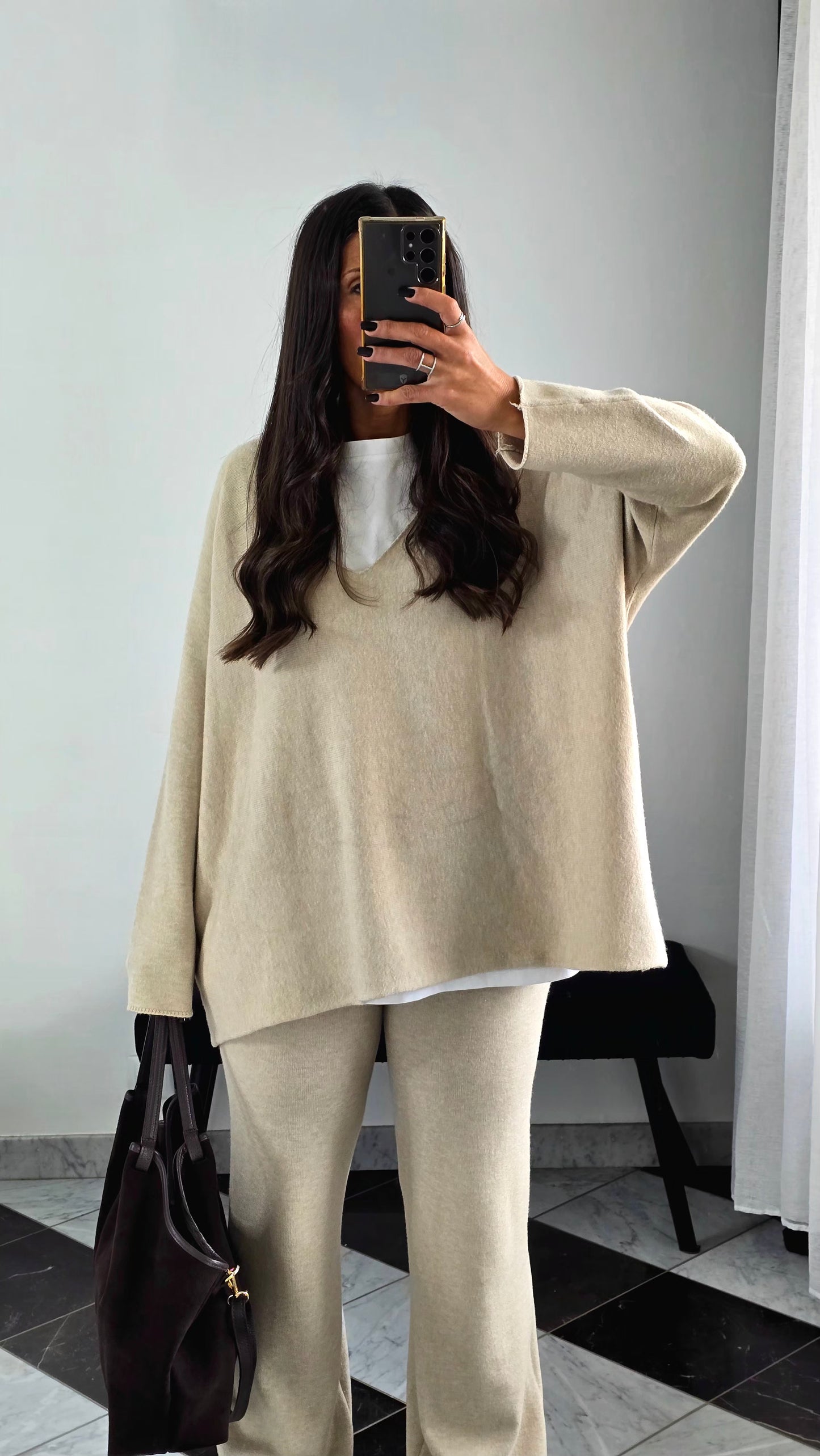 Ensemble Maille – Pull & Pantalon Beige