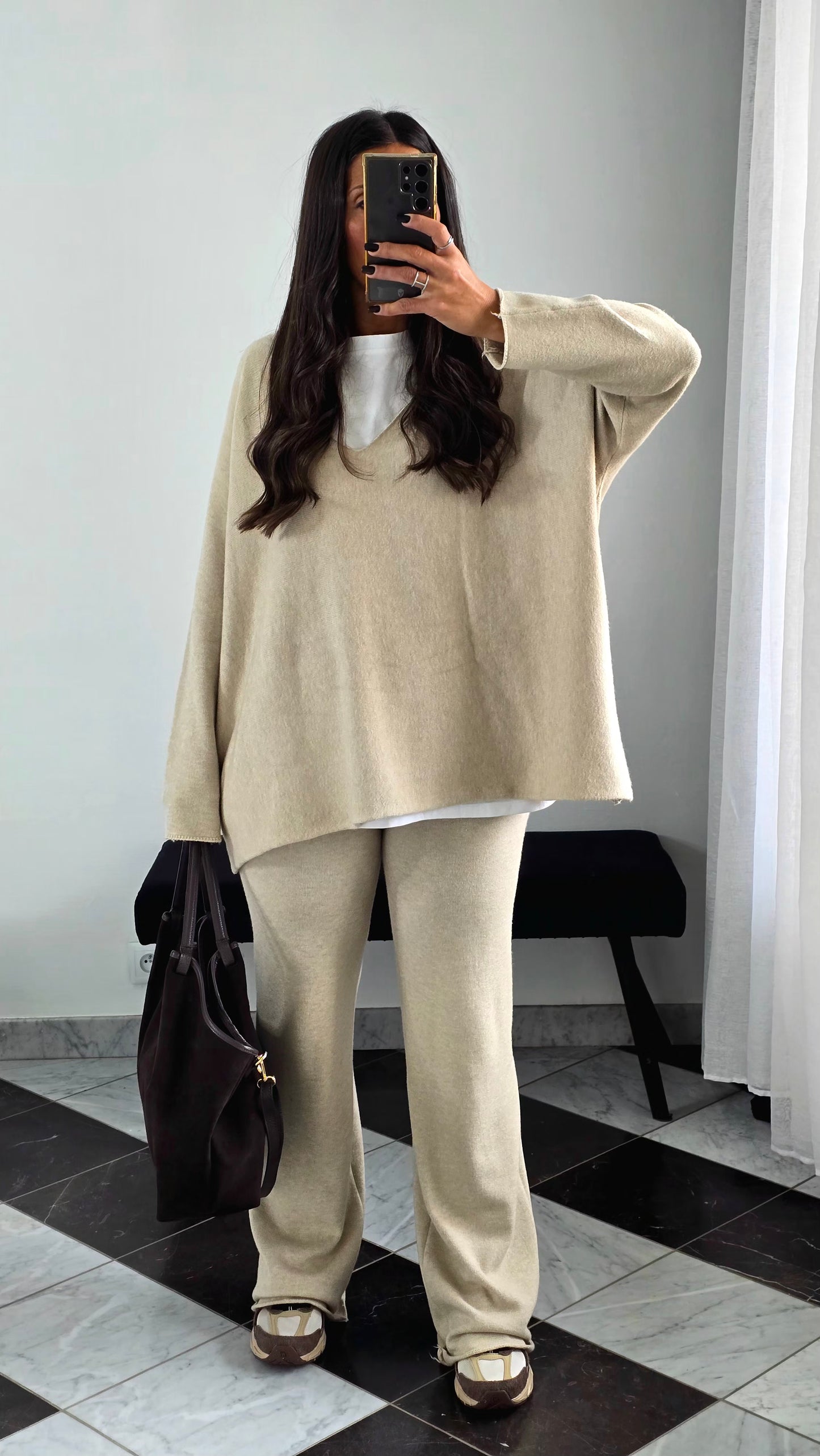 Ensemble Maille – Pull & Pantalon Beige