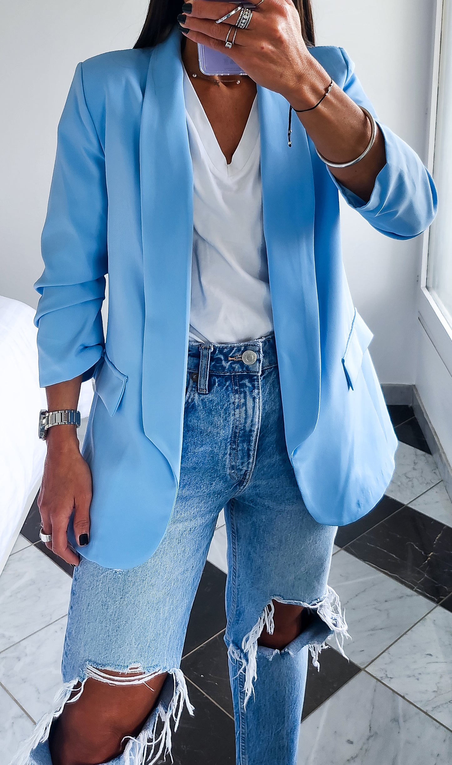 Veste Blazer Célia Bleu Ciel