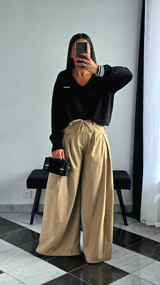 Pantalon Palazzo Beige