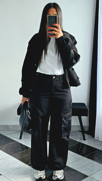 Pantalon Cargo Noir – Esprit Urbain