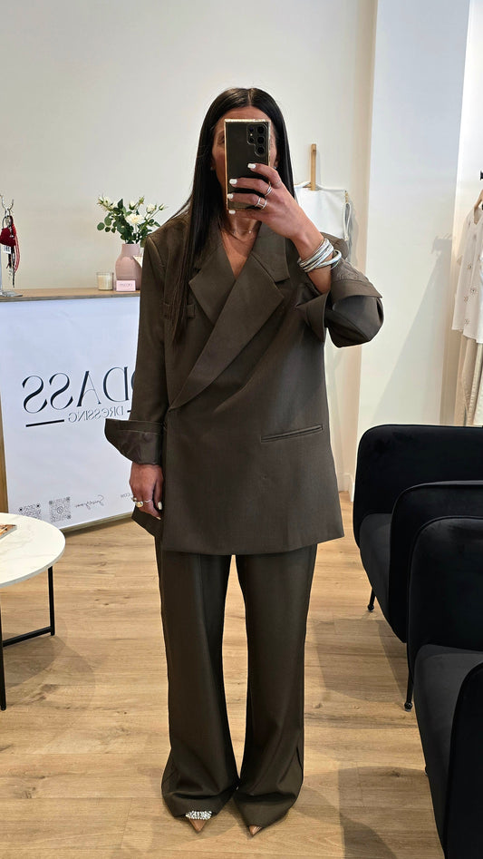 Blazer Croisé Marron Clair