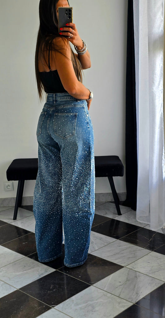 Jean Barrel Strass – Bleu Délavé