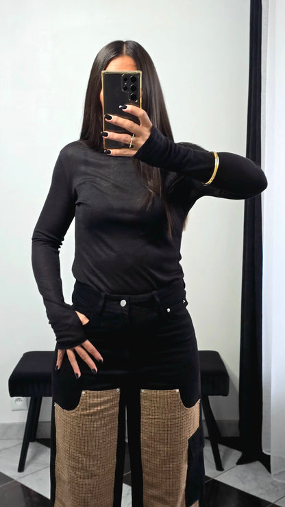 T-shirt Fin Manches Longues – Noir