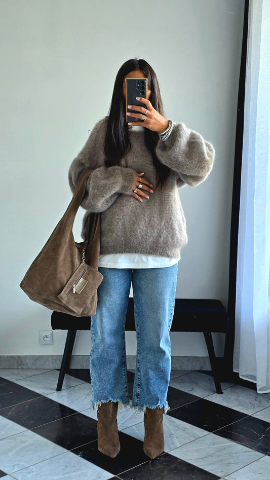 Pull Oversize Kid Mohair – Taupe