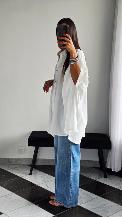 Chemise oversize fluide Blanche