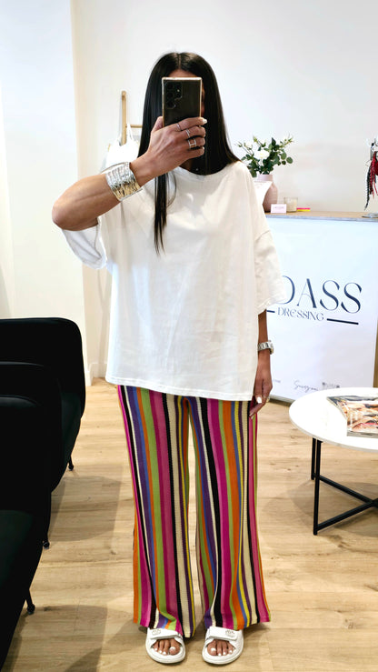 T-shirt Oversize 100% Coton – Blanc Épuré