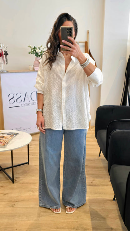 Chemise Blanche Détail Nœud Dos – Style Féminin & Raffiné
