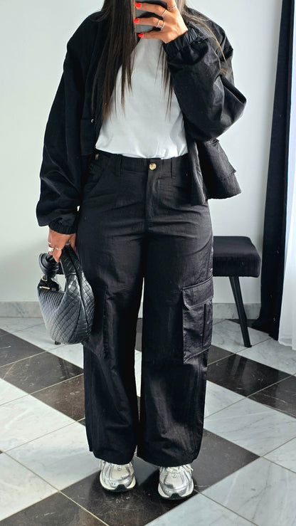 Pantalon Cargo Noir – Esprit Urbain