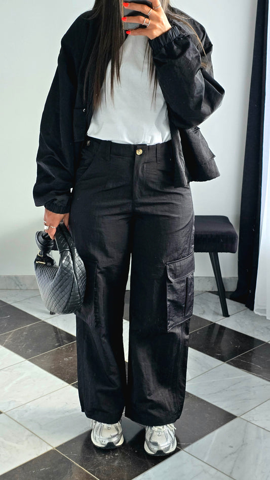 Pantalon Cargo Noir – Esprit Urbain