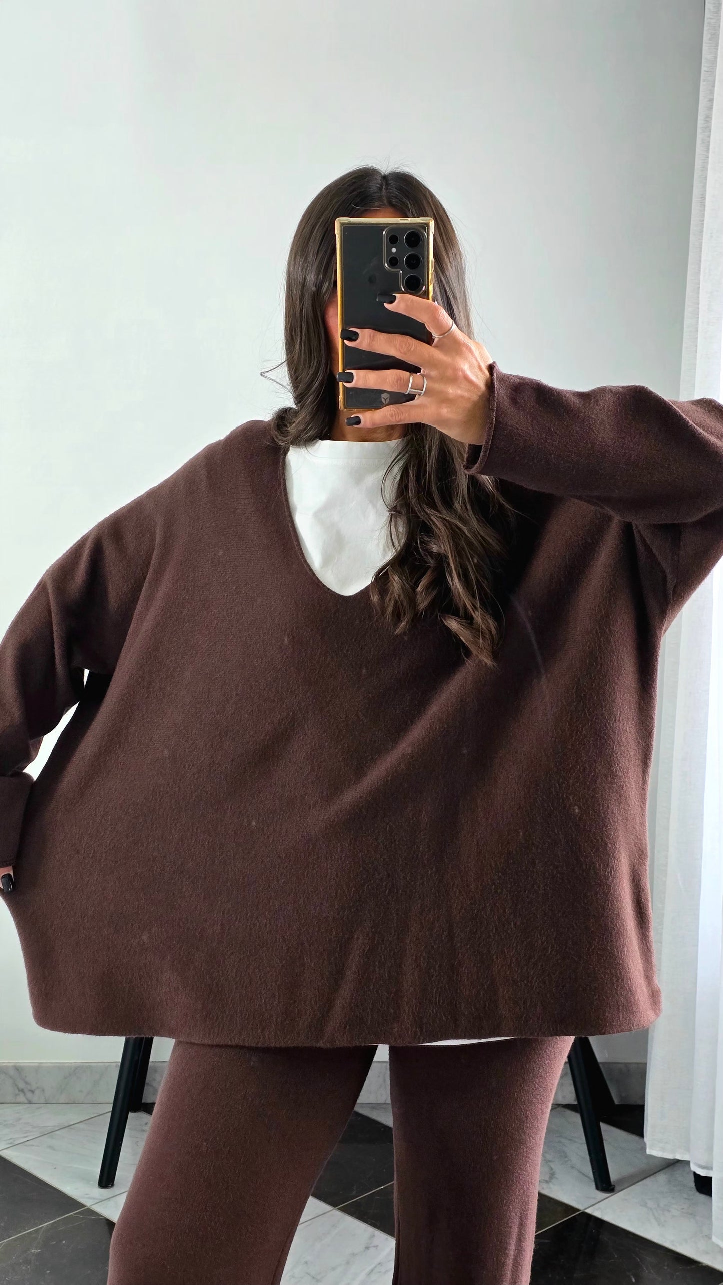 Ensemble Maille – Pull & Pantalon Chocolat