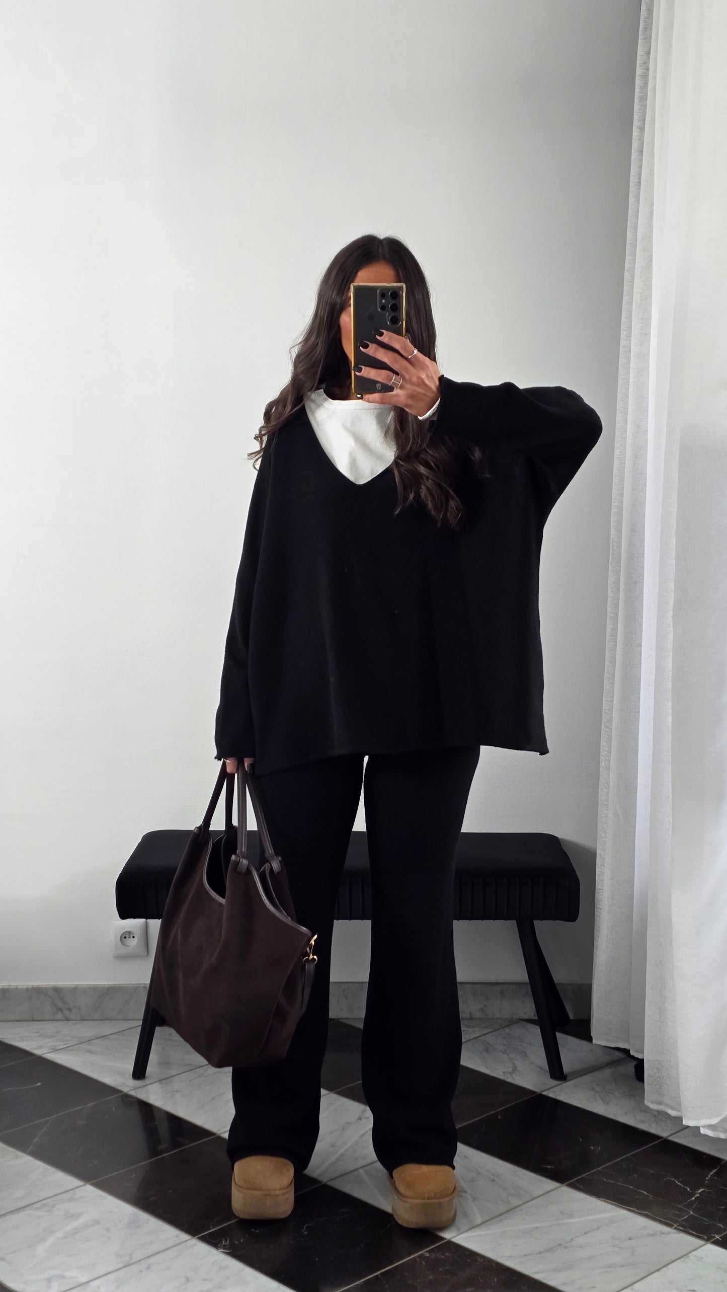 Ensemble Maille – Pull & Pantalon Noir