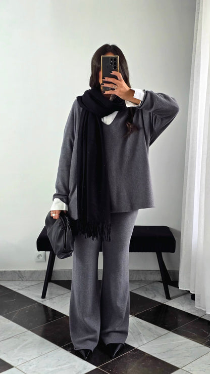 Écharpe Premium Cachemire & Laine – Noir