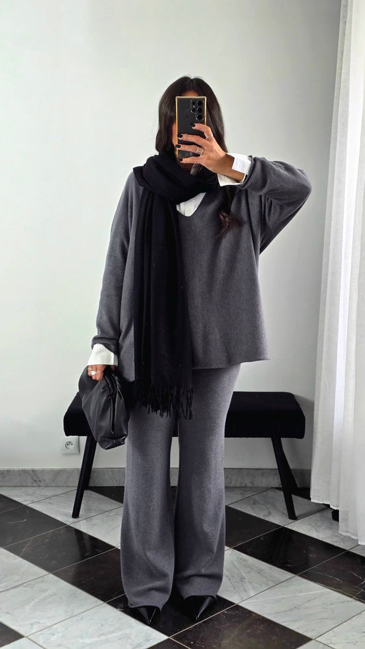 Écharpe Premium Cachemire & Laine – Noir