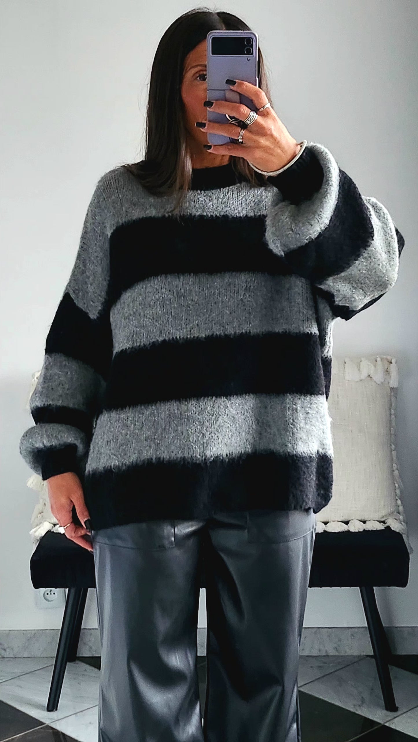 Pull Celena Noir/Gris