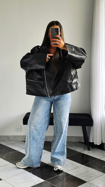 Perfecto Oversize en simili cuir – Col dégagé & style affirmé