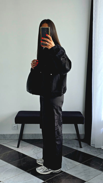 Pantalon Cargo Noir – Esprit Urbain