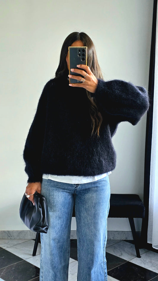 Pull Oversize Kid Mohair – Noir