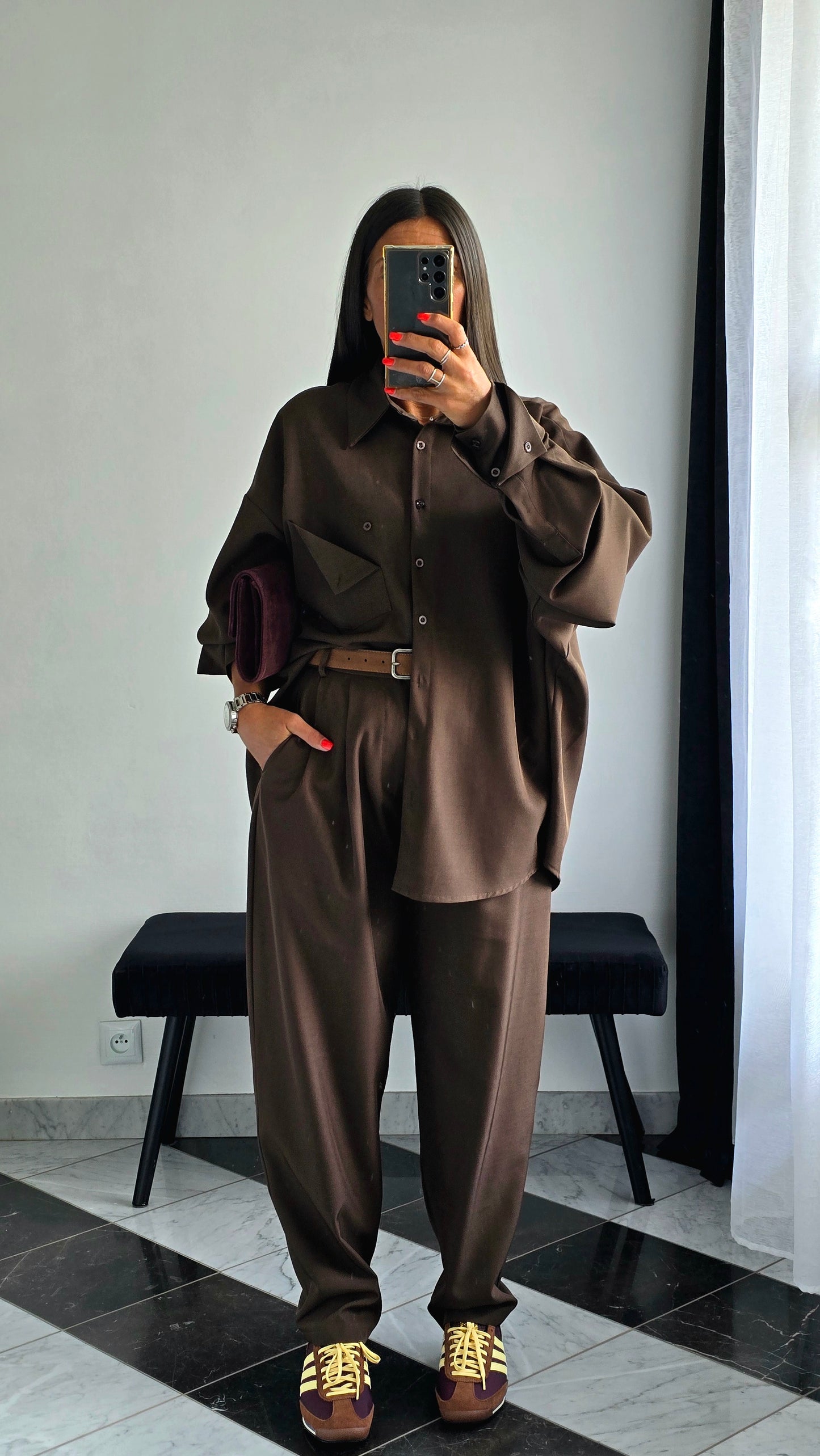 Pantalon Carotte Chic – Chocolat