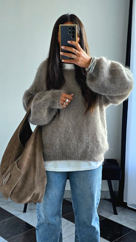 Pull Oversize Kid Mohair – Taupe