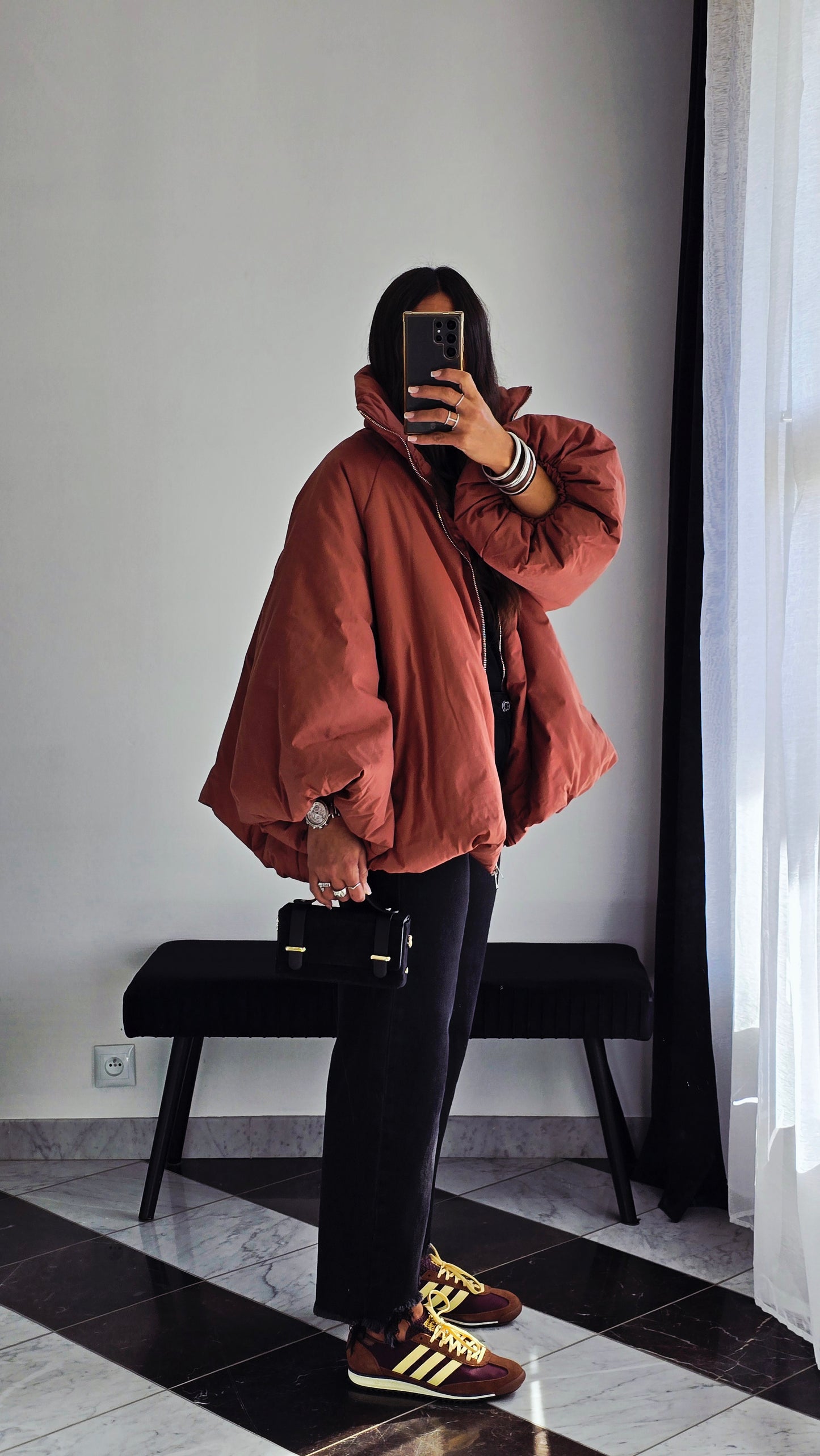 Manteau Oversize Cocooning Terracotta – Manches Ballon