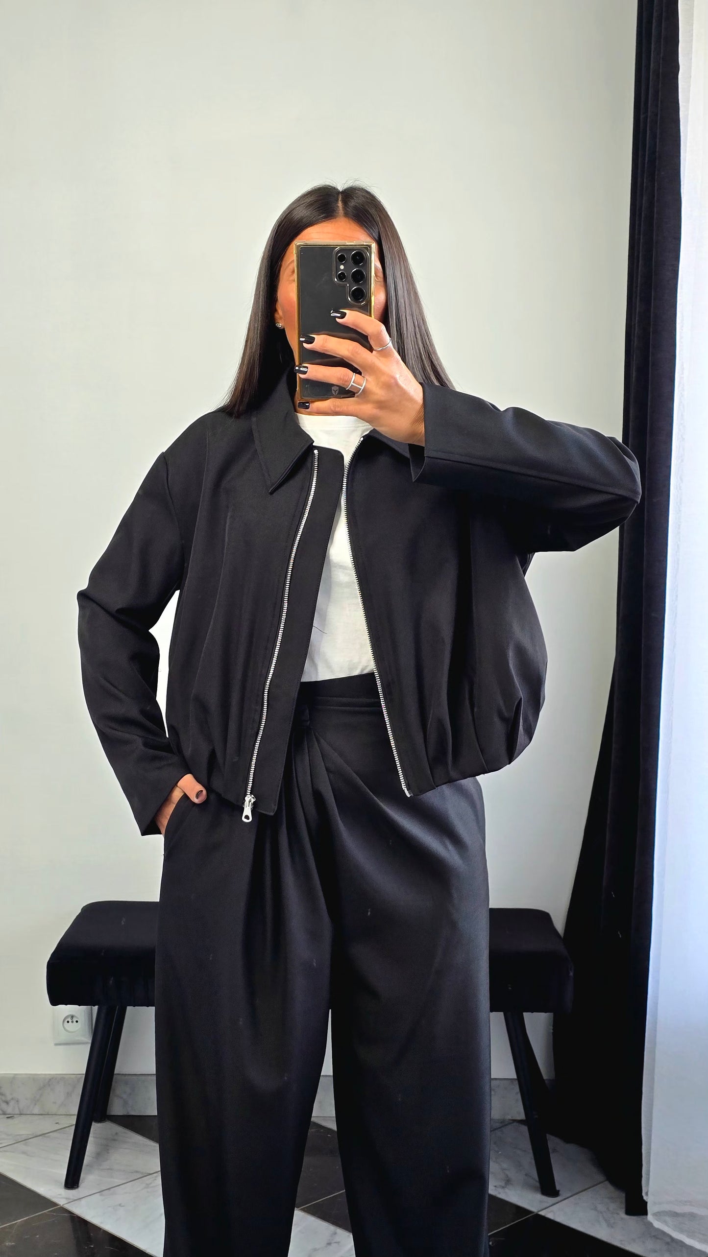 Veste Zippée Tailleur – Noir