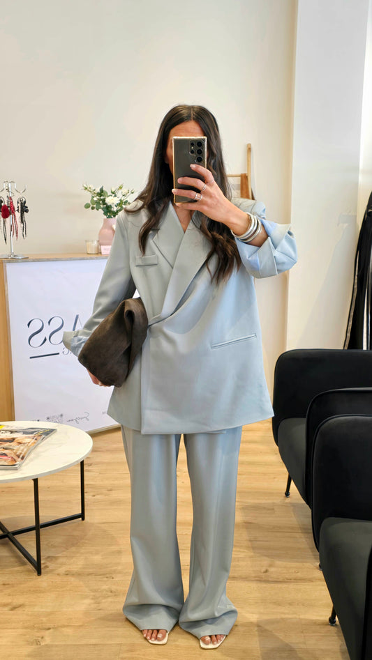 Pantalon Tailleur Large Ciel