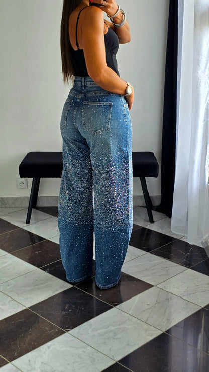 Jean Barrel Strass – Bleu Délavé