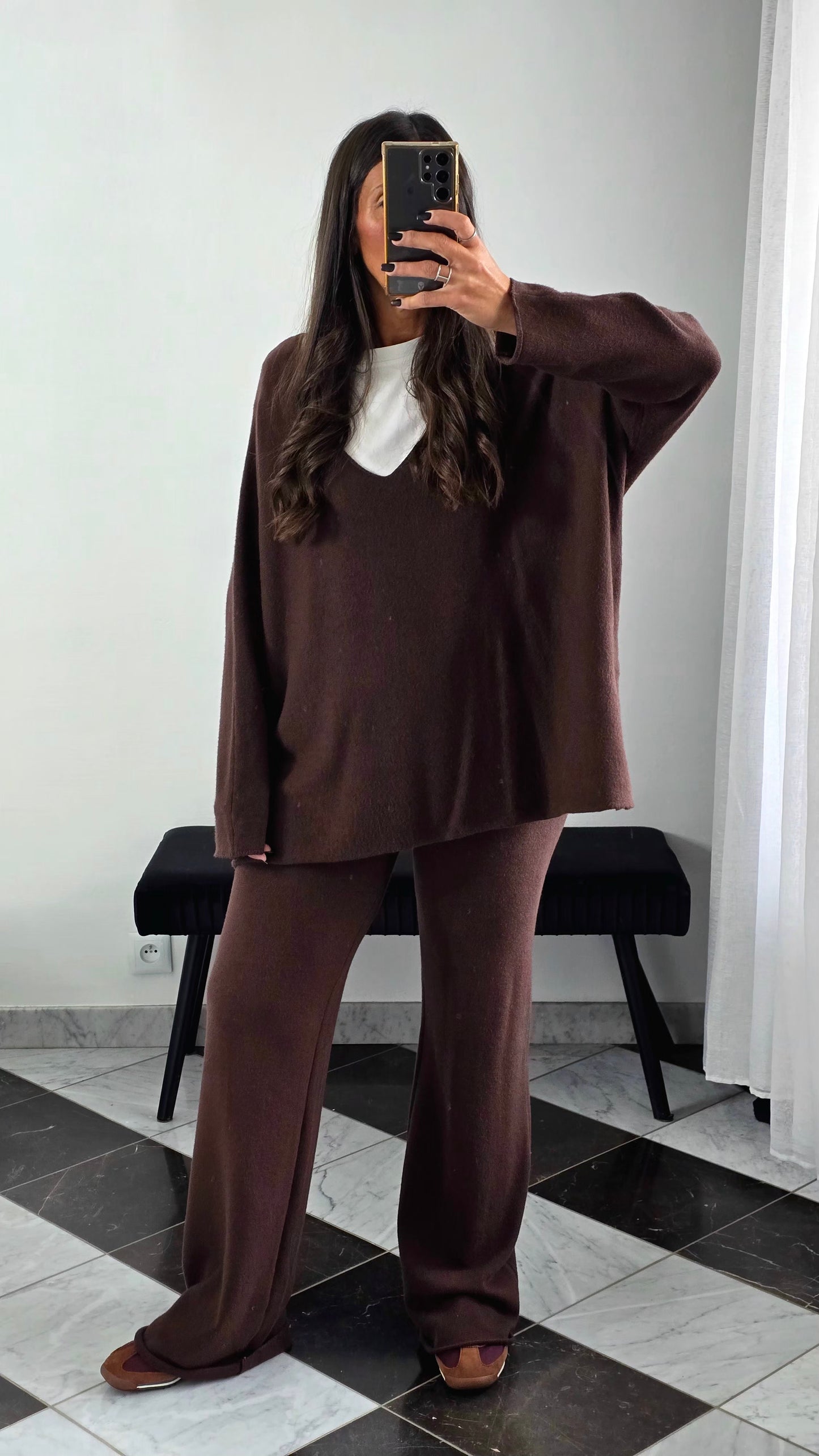 Ensemble Maille – Pull & Pantalon Chocolat
