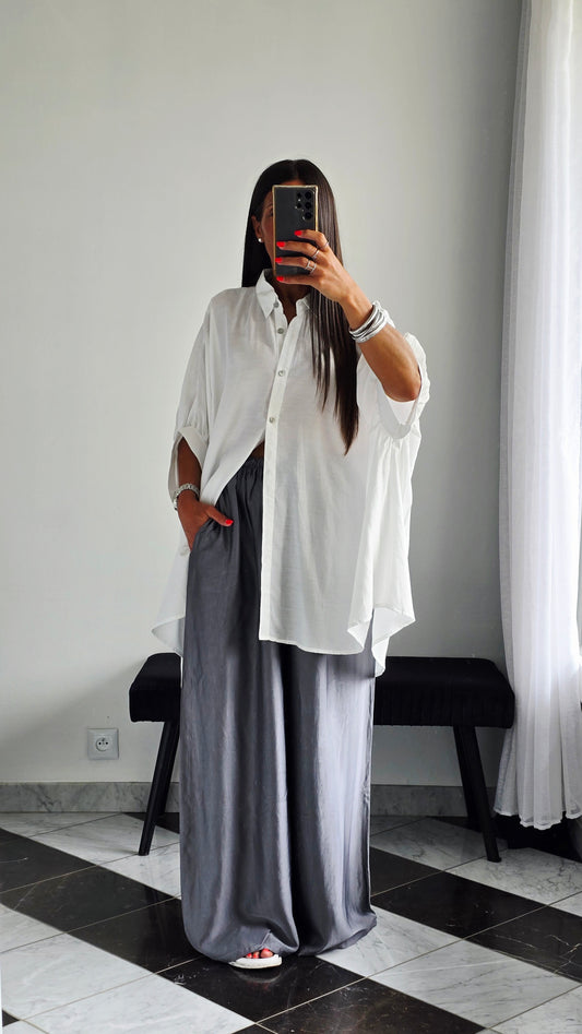 Chemise oversize fluide Blanche