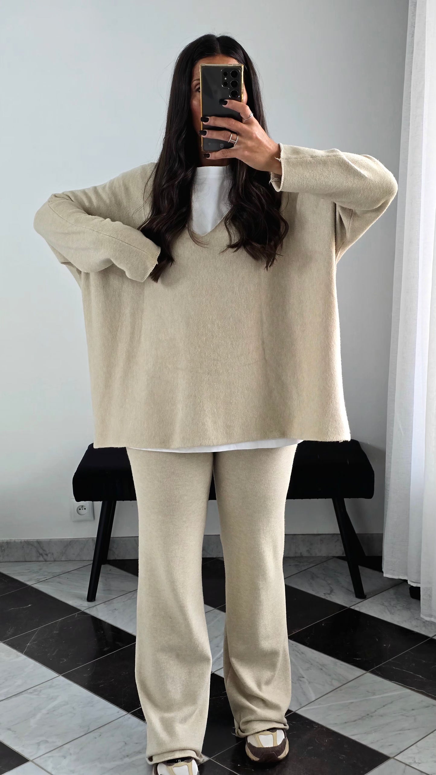 Ensemble Maille – Pull & Pantalon Beige