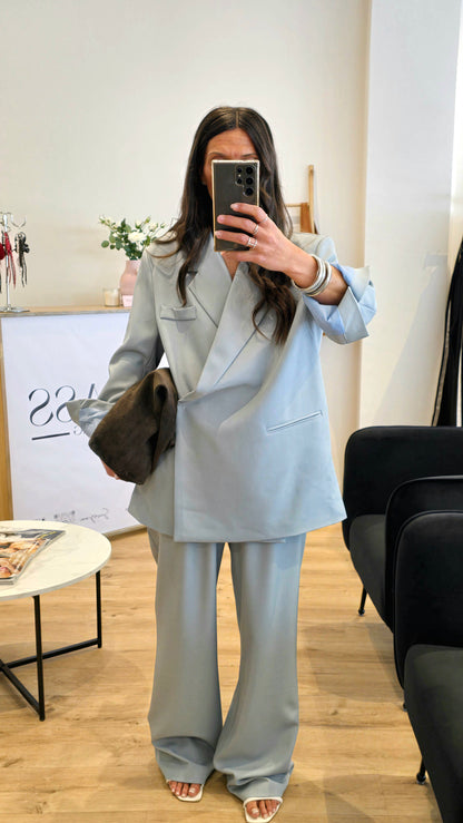 Pantalon Tailleur Large Ciel
