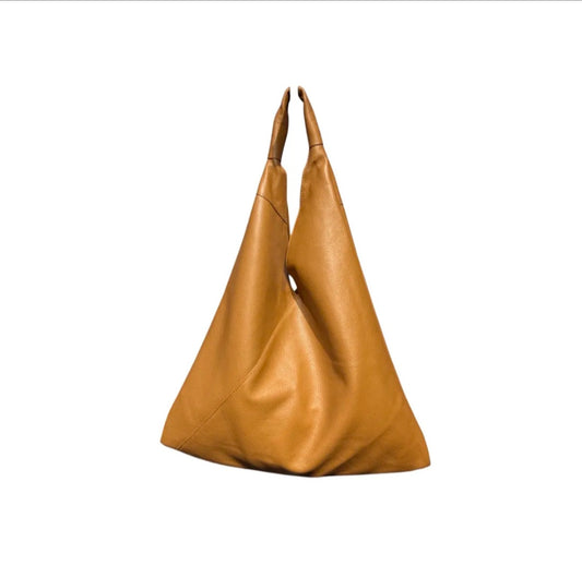 Grand Sac Nomade en Cuir Grainé Camel