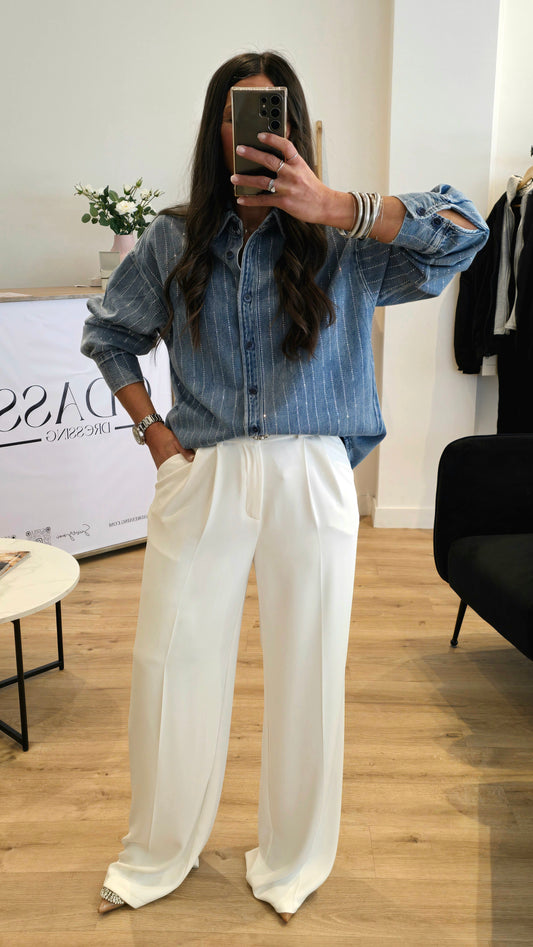Chemise A Strass - L'Esprit Denim avec une Touche de Lumière