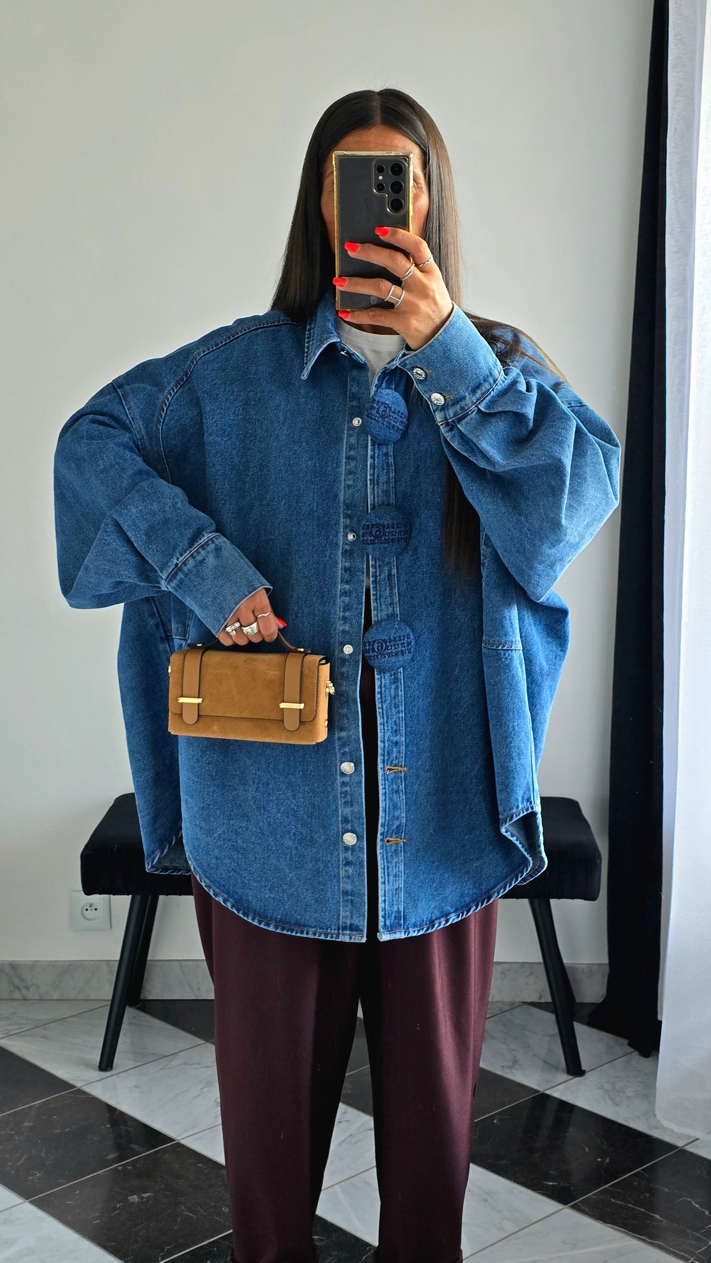 Mini Sac Coffret en Cuir Suédé Camel – Fabriqué en Italie 🇮🇹