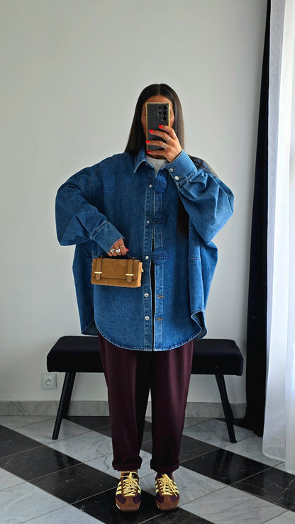 Mini Sac Coffret en Cuir Suédé Camel – Fabriqué en Italie 🇮🇹