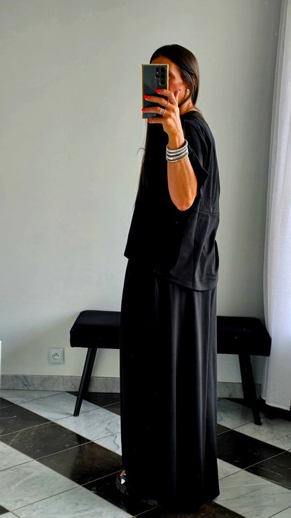 T-shirt oversize Noir en 100 % coton – Maille jersey