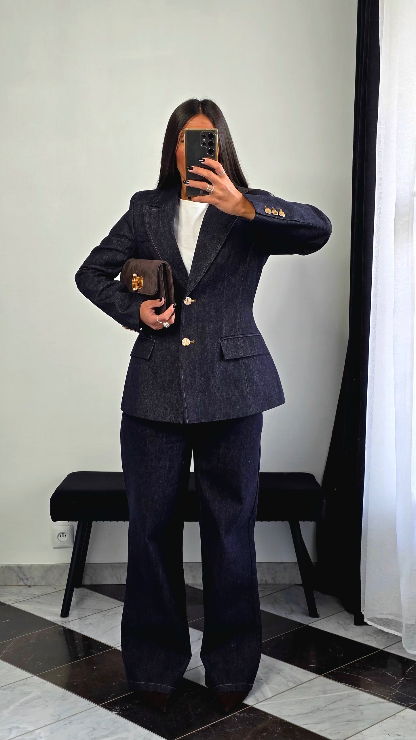 Jean Taille Haute Droit – Denim Brut